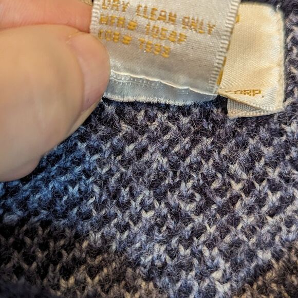 Tally Ho Navy and White 100% boiled wool Plaid Women's Cardigan - Picture 5 of 9